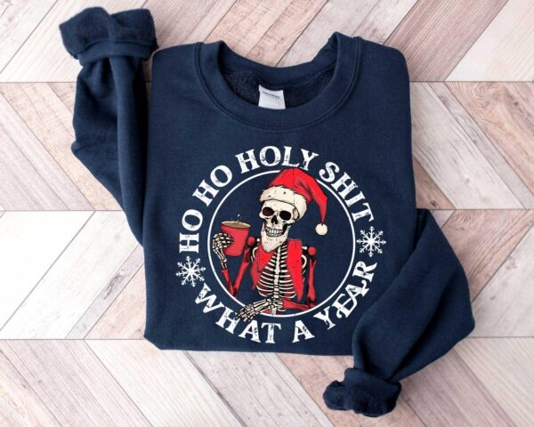 funny christmas sweatshirt skeleton santa claus design dead inside t shirt comfortable crewneck for holiday humor mlbti