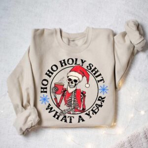 funny christmas sweatshirt skeleton santa claus design dead inside t shirt comfortable crewneck for holiday humor vstin