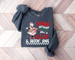 funny christmas sweatshirt torn between looking like a snack or eating one comfortable gym workout apparel for sarcastic humor fexbw