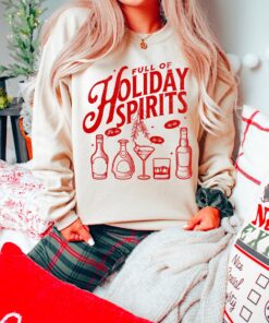 funny christmas sweatshirt unisex crewneck with holiday spirits design for family gatherings and secret santa parties q62vz