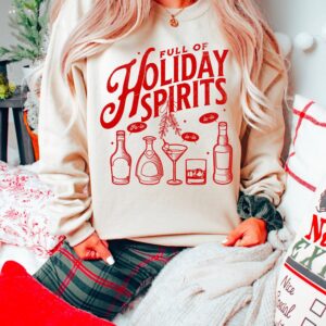 funny christmas sweatshirt unisex crewneck with holiday spirits design for family gatherings and secret santa parties q62vz