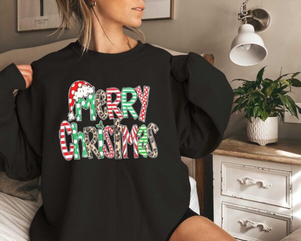 funny christmas sweatshirt with believe design and merry bright theme for holiday celebrations perfect for vintage t shirt lovers hd8jm scaled