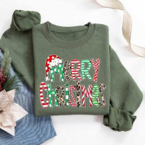 funny christmas sweatshirt with believe design and merry bright theme for holiday celebrations perfect for vintage t shirt lovers wqfuo