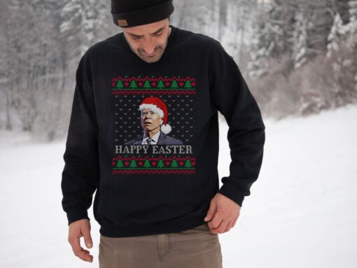 funny christmas sweatshirt with biden design and easter theme ugly christmas sweater for holiday parties and gatherings 5qmn7