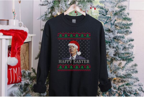 funny christmas sweatshirt with biden design and easter theme ugly christmas sweater for holiday parties and gatherings ckva6