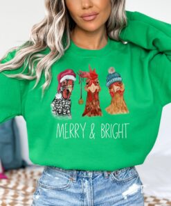 funny christmas sweatshirt with chickens design for farm animal lovers comfortable holiday apparel ideal for festive gatherings ullxv