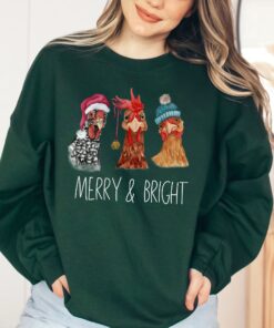 funny christmas sweatshirt with chickens design for farm animal lovers comfortable holiday apparel ideal for festive gatherings wxfrm