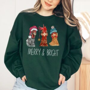 funny christmas sweatshirt with chickens design for farm animal lovers comfortable holiday apparel ideal for festive gatherings wxfrm