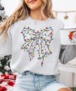 funny christmas sweatshirt with coquette bow design for holiday celebrations and new year events comfortable light sweater for festive wear hlvx2 scaled