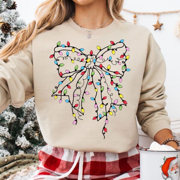 funny christmas sweatshirt with coquette bow design for holiday celebrations and new year events comfortable light sweater for festive wear onjym scaled