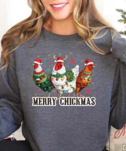 funny christmas sweatshirt with cute chicken design for holiday comfort and farm themed style annmw scaled