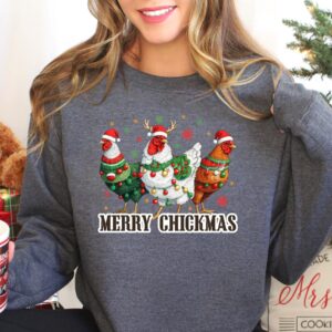 funny christmas sweatshirt with cute chicken design for holiday comfort and farm themed style annmw scaled