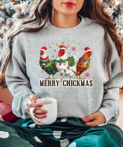 funny christmas sweatshirt with cute chicken design for holiday comfort and farm themed style bqhrw scaled