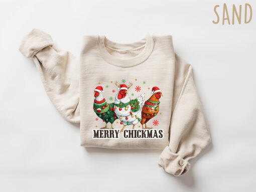 funny christmas sweatshirt with cute chicken design for holiday comfort and farm themed style nbp9r scaled