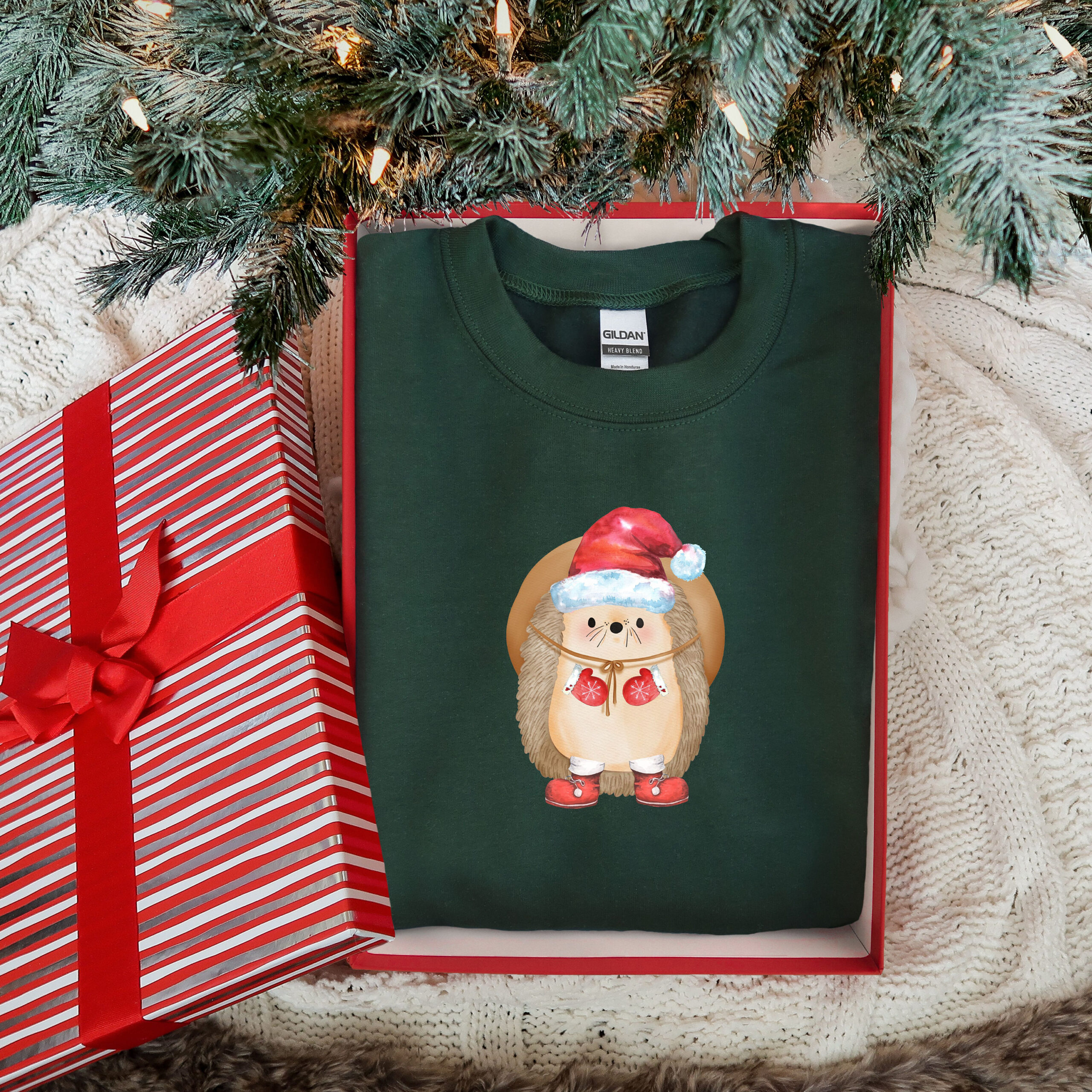 funny christmas sweatshirt with cute hedgehog design for plus size comfort in vintage style b4fqr scaled