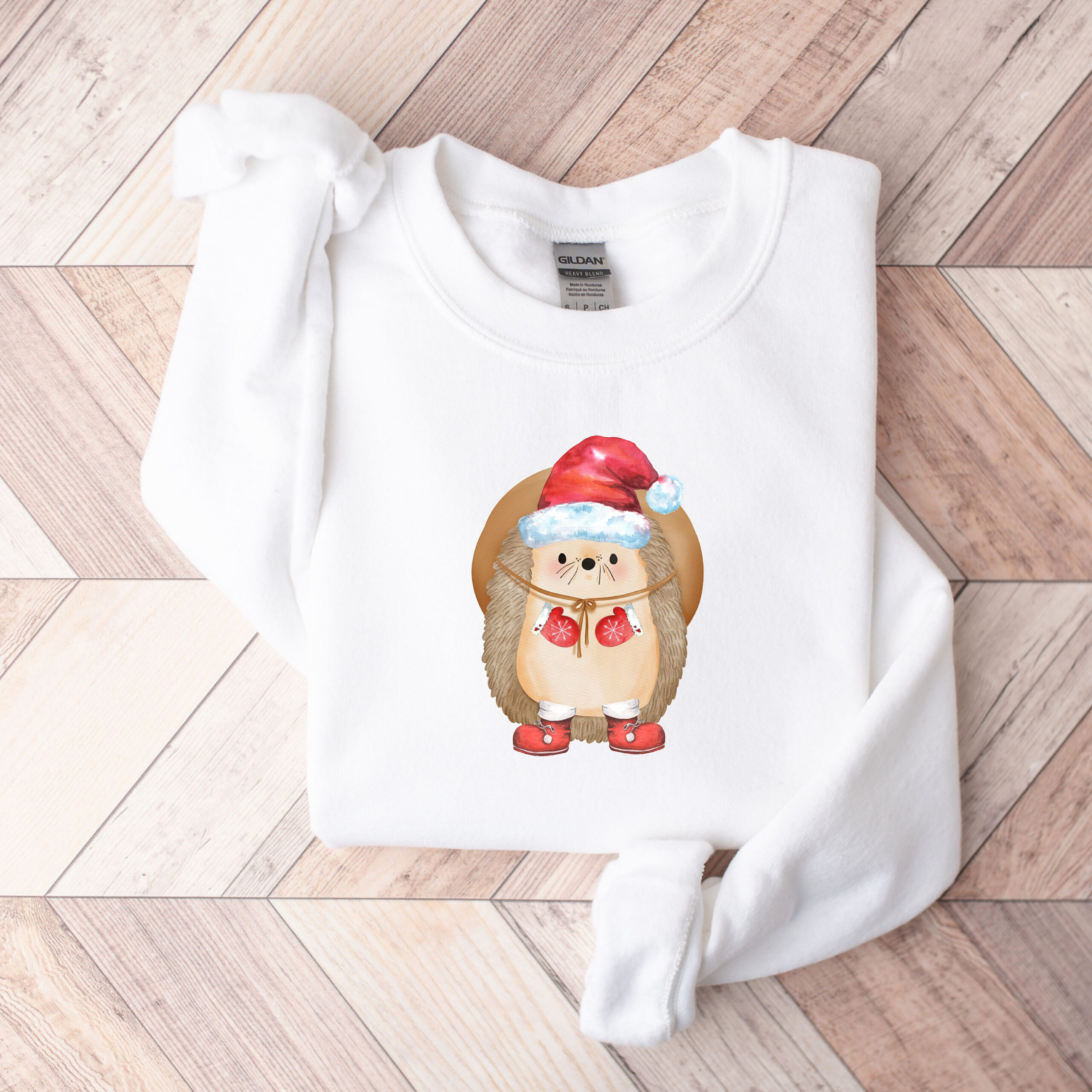 funny christmas sweatshirt with cute hedgehog design for plus size comfort in vintage style fuyap scaled