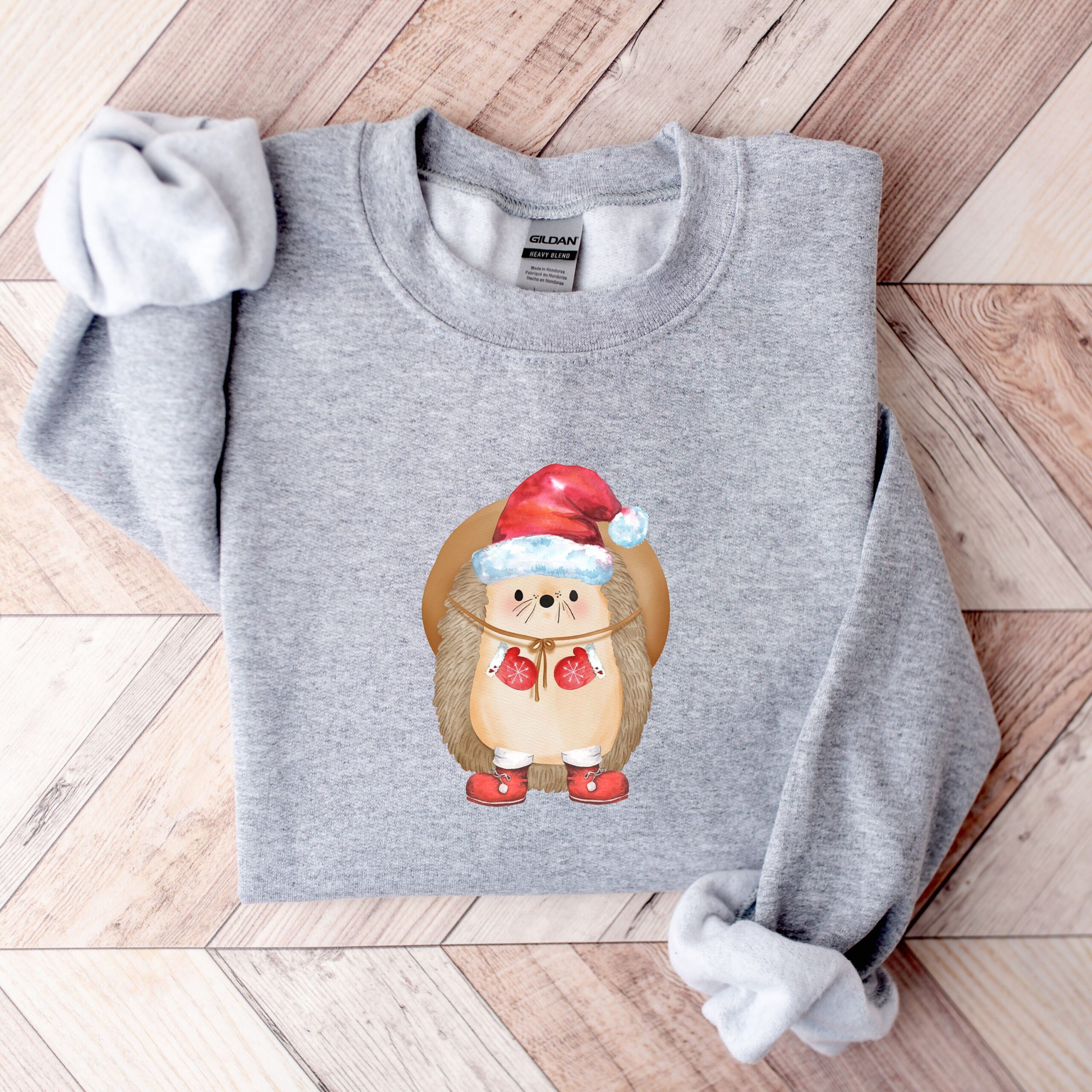 funny christmas sweatshirt with cute hedgehog design for plus size comfort in vintage style ugxvo scaled
