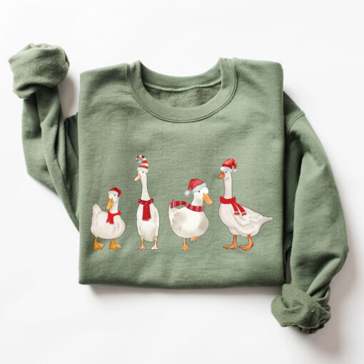 funny christmas sweatshirt with duck design for holiday celebrations and winter comfort unique duckmas shirt for festive wear lfd7n scaled