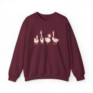 funny christmas sweatshirt with duck design for holiday celebrations and winter comfort unique duckmas shirt for festive wear sssb2