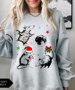 funny christmas sweatshirt with possum moon design trendy holiday shirt for unique style and comfort co8lv