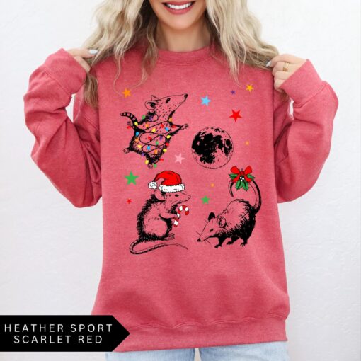 funny christmas sweatshirt with possum moon design trendy holiday shirt for unique style and comfort irtrr