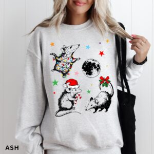 funny christmas sweatshirt with possum moon design trendy holiday shirt for unique style and comfort ul9d0