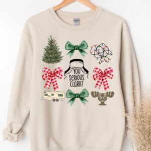 funny christmas sweatshirt you serious design with cute christmas tree and bow features for a unique holiday style cmfpy