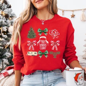 funny christmas sweatshirt you serious design with cute christmas tree and bow features for a unique holiday style msatq