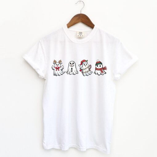 funny christmas t shirt featuring cute ghost design for spooky holiday apparel and winter celebrations 1nmmp scaled