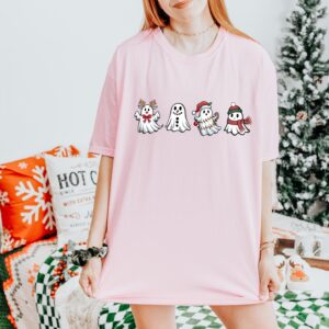 funny christmas t shirt featuring cute ghost design for spooky holiday apparel and winter celebrations bkoaf