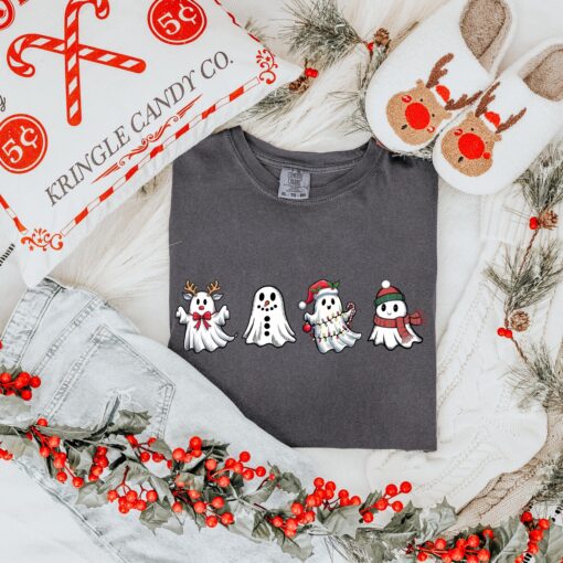 funny christmas t shirt featuring cute ghost design for spooky holiday apparel and winter celebrations q1ann scaled