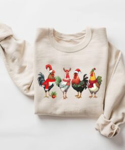 funny holiday sweatshirt with christmas chickens design for farm animal lovers and unique seasonal style 7qroj scaled