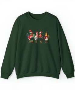 funny holiday sweatshirt with christmas chickens design for farm animal lovers and unique seasonal style ilwwp