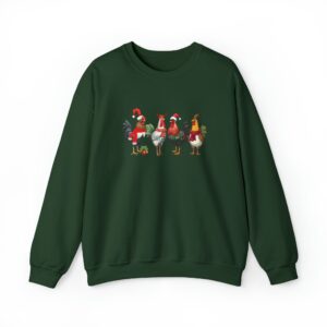 funny holiday sweatshirt with christmas chickens design for farm animal lovers and unique seasonal style ilwwp