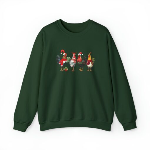 funny holiday sweatshirt with christmas chickens design for farm animal lovers and unique seasonal style ilwwp