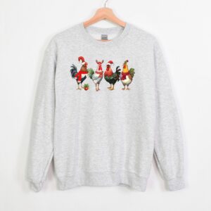 funny holiday sweatshirt with christmas chickens design for farm animal lovers and unique seasonal style itgjc