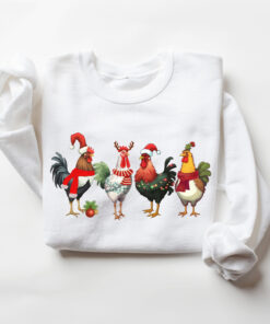 funny holiday sweatshirt with christmas chickens design for farm animal lovers and unique seasonal style sg4qz scaled