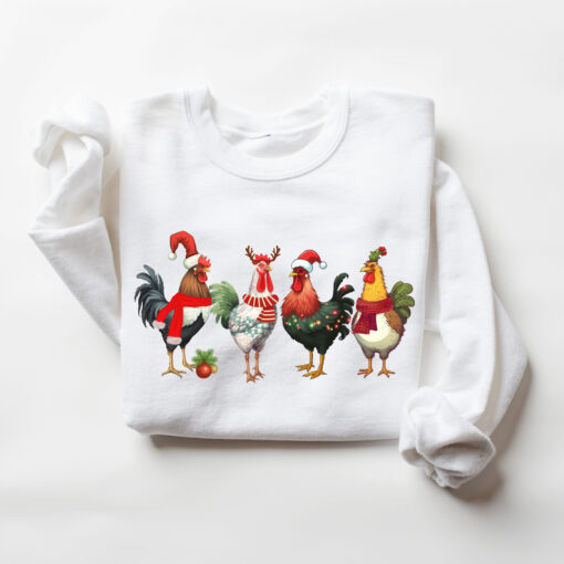 funny holiday sweatshirt with christmas chickens design for farm animal lovers and unique seasonal style sg4qz scaled