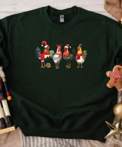 funny holiday sweatshirt with christmas chickens design for farm animal lovers and unique seasonal style y3tm4 scaled