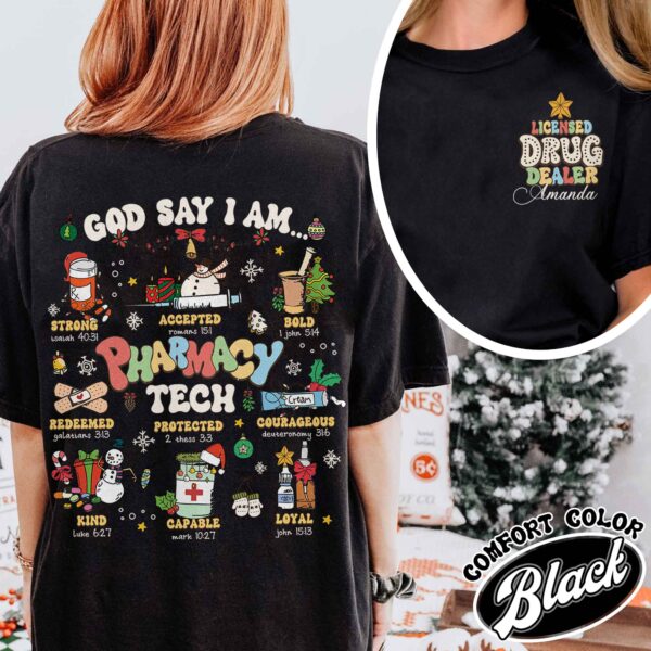 funny pharmacy tech christmas shirt pharmacy tech vintage t shirt womens christian nurse christmas shirt