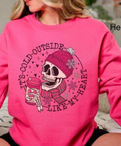 funny valentines day sweatshirt for women with skull design oversized winter shirt for coffee lovers aibxd