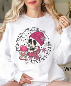 funny valentines day sweatshirt for women with skull design oversized winter shirt for coffee lovers ohisw