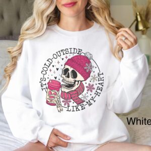 funny valentines day sweatshirt for women with skull design oversized winter shirt for coffee lovers ohisw