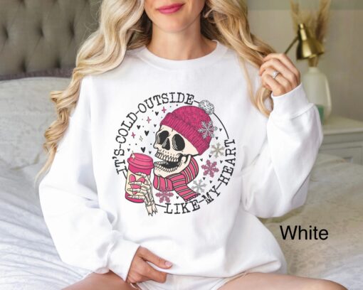 funny valentines day sweatshirt for women with skull design oversized winter shirt for coffee lovers ohisw