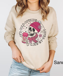 funny valentines day sweatshirt for women with skull design oversized winter shirt for coffee lovers vph2u