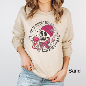 funny valentines day sweatshirt for women with skull design oversized winter shirt for coffee lovers vph2u