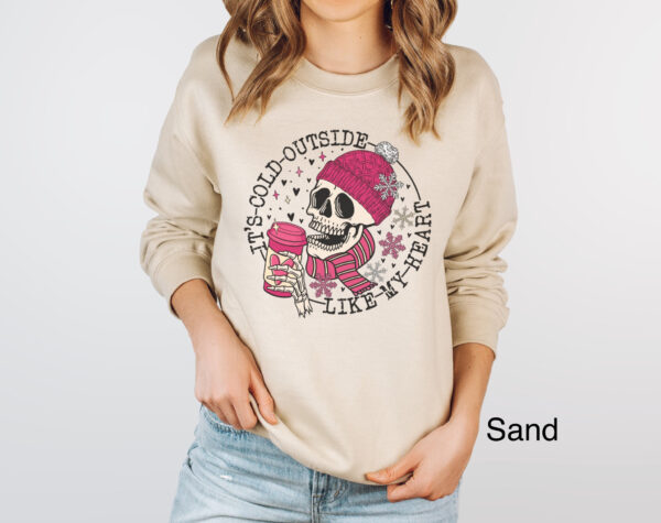 funny valentines day sweatshirt for women with skull design oversized winter shirt for coffee lovers vph2u