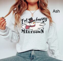 funny winter sweatshirt with snowman design for mental health awareness and anxiety relief b8jxq