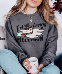 funny winter sweatshirt with snowman design for mental health awareness and anxiety relief p5jqu