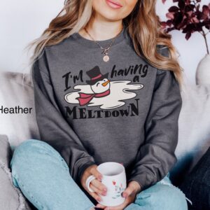 funny winter sweatshirt with snowman design for mental health awareness and anxiety relief p5jqu